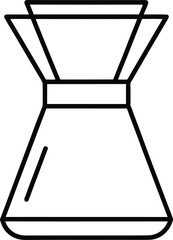 Pour over setup line art transparent background