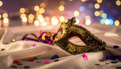 Carnival Mask on Silk