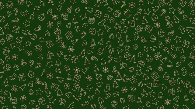 A vibrant holiday-themed pattern featuring small gifts, candy canes, stars, and ornaments for festive season decoration and cheerful holiday projects.
