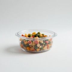 Healthy Mixed Vegetables, Culinary Showcase, Studio Setting, Photography, Minimalist Environment, Close-Up View, Nutrition Focus