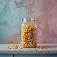 Food Storage, Pasta Shapes, Kitchen, Photography, Minimalist, Close-up, Culinary Aesthetics