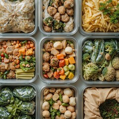 Healthy Food Containers, Kitchen, Photography, Home, Aerial View, Meal Planning