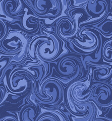 marbling blue on blue beautiful seamless abstract print pattern for textile and fashion use color separated ready to  use file