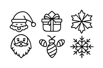 Christmas outline icons for holiday season