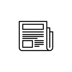 Newspaper Icon. News, Media, Press, Article, Journalism Symbol Outline Design