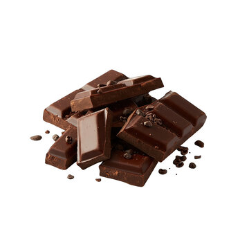 A Heap Of Dark Chocolate Pieces With Crumbs Scattered On A Black Background During A Studio Shoot With Soft Lighting Enhancing The Texture And Richness Of The Chocolate