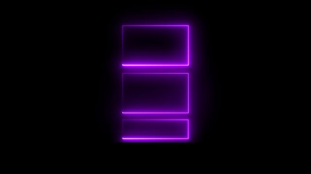 abstract glowing neon colorful rectangle border frame, with one rectangle templates for video. neon text frame animation box frame neon frame. Square box with bright neon ..