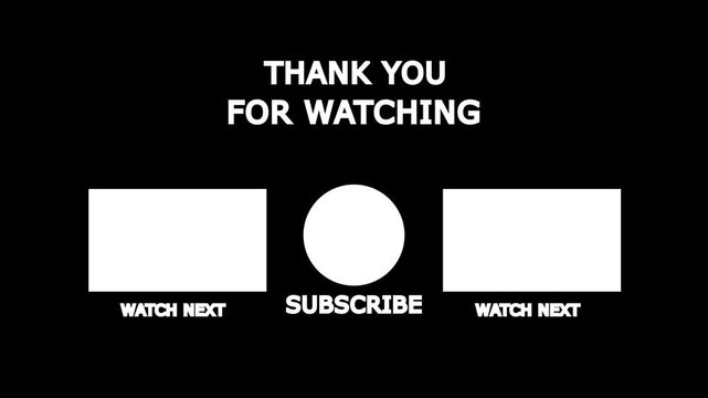 End screen theme. Simple animated end screen. thanks for watching subscribe like comment share. YouTube End Screen. End screen video template, channel. Social media.