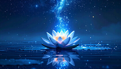 Lotus Flower in Cosmic Water