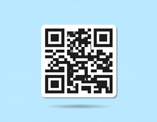 Square black and white patterned graphic on a light blue backdrop