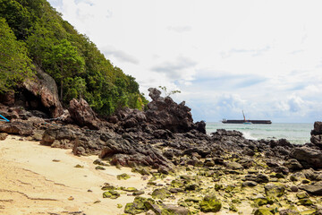 beach and rocks in the morning