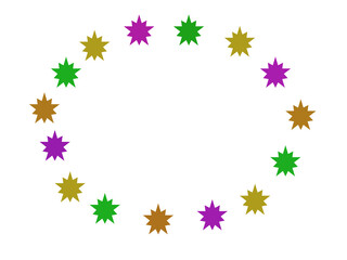 Obraz premium Circle frame with colorful double star icon design