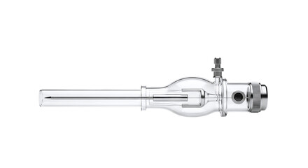 Glass Laboratory Instrument with Needle and Valve science isolated on a transparent background
