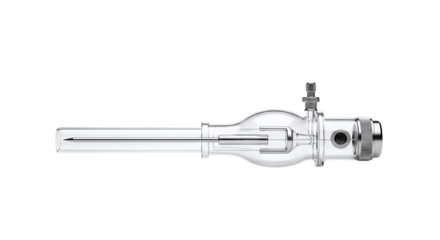 Glass Laboratory Instrument with Needle and Valve science isolated on a transparent background