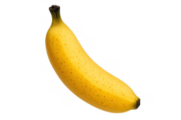 Ripe yellow banana rich in potassium and vitamins, a healthy tropical fruit with transparent background