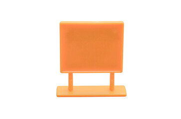 Your Message Here: A clean, blank yellow display stand, resembling a small barrier, ready for custom text, warnings, or sale information.