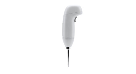White electric hand mixer with pointed tip isolated on a transparent background
