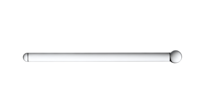White cylindrical rod with rounded ends cylinder isolated on a transparent background