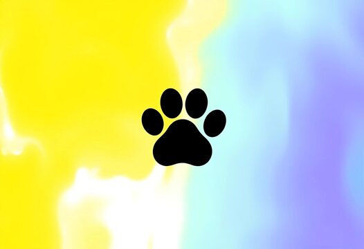 Simple black paw print vector icon, perfect for pet-related designs,  silhouette, paw print