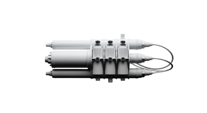 White industrial water filter system component filtration system isolated on a transparent background