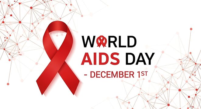 World aids day red ribbon awareness december 1st