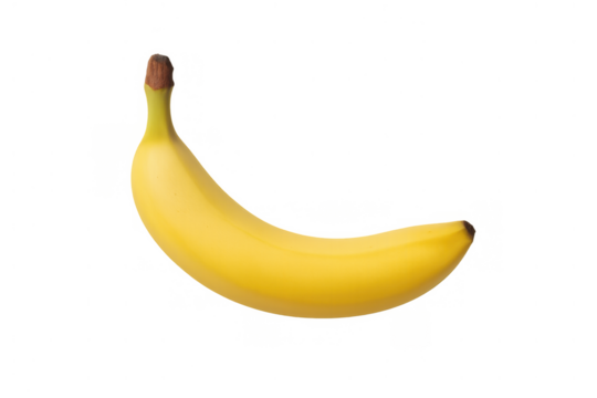 Ripe yellow banana fruit presenting natural organic freshness and healthy eating concept on transparent background