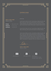 Elegant Art Deco Business Letterhead Template - Vintage Luxury Stationery