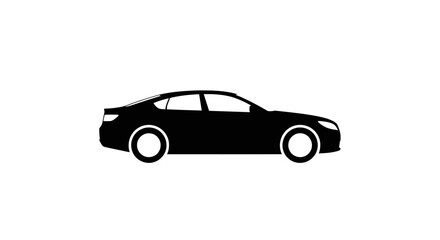 Fototapeta premium Black Sedan Silhouette Minimalist Car Design in Vector Graphics