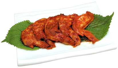 Spicy Korean Grilled Chicken Wings on a Plate