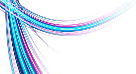 Abstract Blue and Pink Light Streaks on White Background