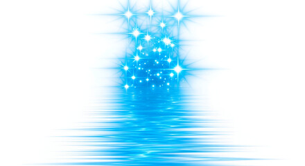 Abstract blue glowing sparkles and water ripple effect