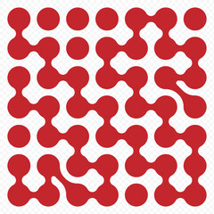 Diagonal metaball connected circles shape. Vector Connect Circle Shapes with Geometric Dots. Connected dots icons. Circles pattern sign. metaballs pattern on white background. eps 10