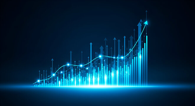 Upward Trend Financial Growth Chart with Arrows stock market - Powered by Adobe