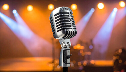 Vintage Microphone on Stage