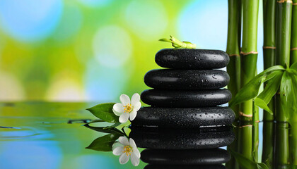 Zen Stones and Bamboo