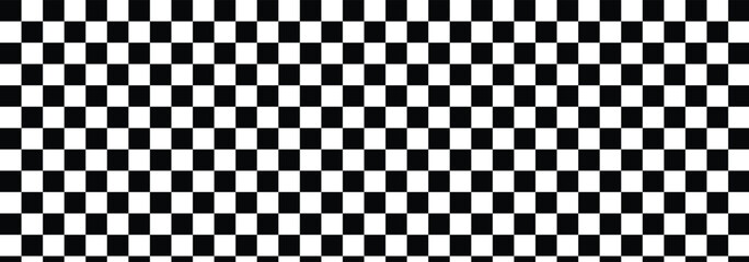 Black and white chess pattern. Checkerboard seamless vector illustration. Abstract checkered checkerboard for game. Grid geometric square shape. Race flag.