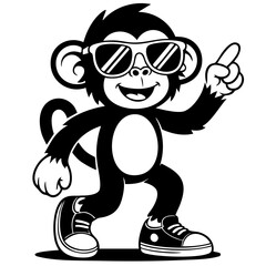 Obraz premium Dancing Monkey Cartoon