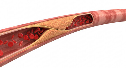 Longitudinal Artery Cut — Severe Plaque Narrowing