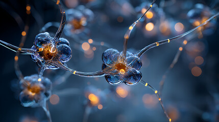 Stunning neuron cells transmit signals with elegant precision for science, technology, and medicine applications, sparking innovation and discovery