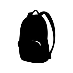 Silhouette of a classic backpack with a front pocket and straps