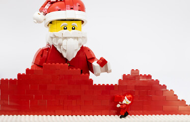 Naklejka premium Hong Kong, November 9 2025: one of Christmas character Santa clause celebrate in Christmas