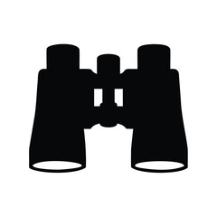 Silhouette of binoculars symbolizing vision, observation and surveillance with modern design