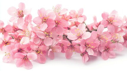 Naklejka premium Delicate pink cherry blossom bouquet isolated on white background