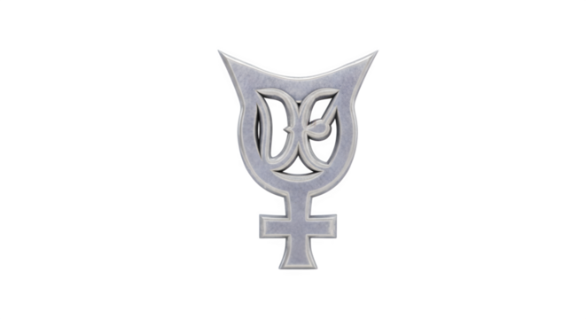 Silver Astrological Symbol of Lilith a celestial body in astrology.