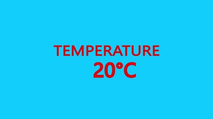 Temperature Counting Animation from 0°C to 120°C. Rising temperature number from 0 to 20. temperature progress animation showing celsius degrees