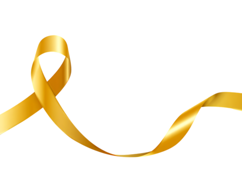 A flowing golden ribbon isolated on transparent background