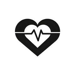 Heartbeat Line Inside Heart Shape Icon.