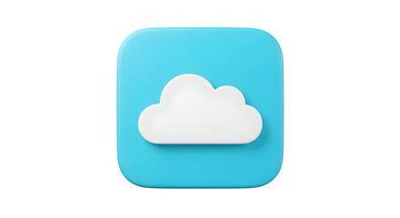 Cloud icon on a blue square representing digital storage and online services.