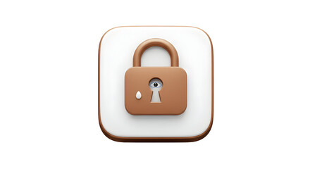 Secure Padlock Icon on White Background Representing Digital Security and Protection.