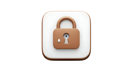 Secure Padlock Icon on White Background Representing Digital Security and Protection.